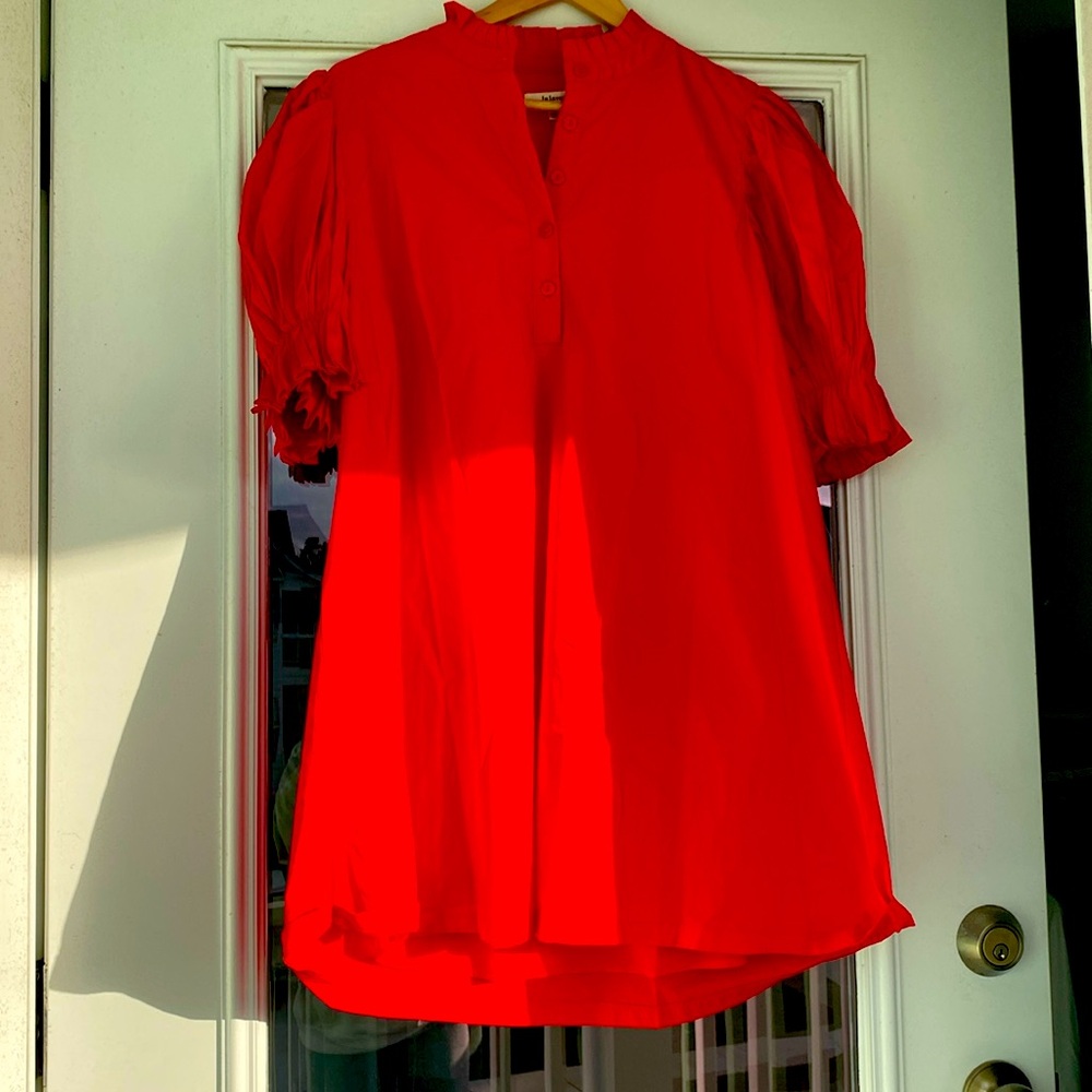 Poppy and Pink
Henry Puff Sleeve Dress in Red NWOT